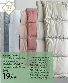 Carrefour Relleno nórdico microfibra reversible oferta