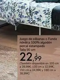 Carrefour Juego de sábanas o funda nórdica 100% algodón percal estampado oferta