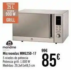 Carrefour Mandine microondas mmg25d-17 oferta