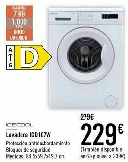 Carrefour Iceool lavadora icd107w oferta