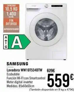 Carrefour Lavadora ww10t533dtw samgung oferta