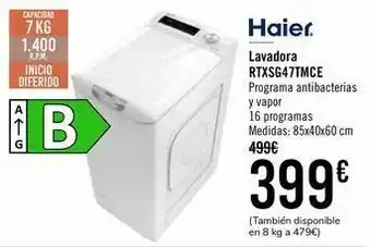 Carrefour Haier lavadora rtxsg47tmce oferta