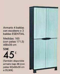 Carrefour Armario 4 baldas con escobero o 3 baldas esential oferta