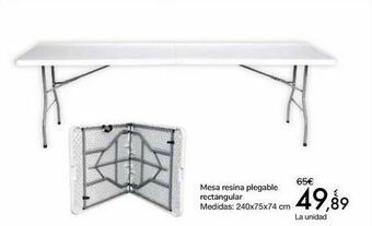 Carrefour Mesa resina plegable rectangular oferta