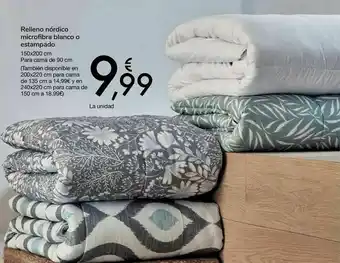 Carrefour Relleno nórdico microfibra blanco o estampado oferta
