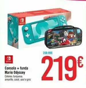 Carrefour Consola + funda mario odyssey nintendo switch oferta