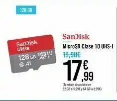 Carrefour Microsd clase 10 uhs-i sandisk oferta