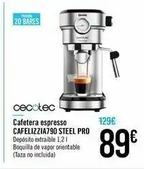 Carrefour Cafetera espresso cafelizzia790 steel pro cecotec oferta