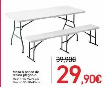 Carrefour Mesa o banco de resina plegable oferta