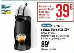 Carrefour Cafetera piccolo edg100w delonghi krups oferta