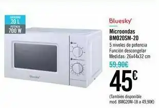 Carrefour Microondas bmo20sm-20 bluesky oferta