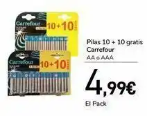 Carrefour Pilas 10 + 10 gratis carrefour oferta