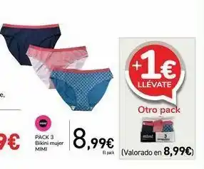 Carrefour Pack 3 bikini mujer mimi + otro pack oferta