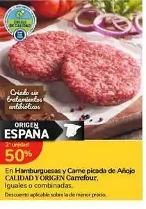 Carrefour Express Hamburguesas y carne picada de añojo calidad y origen carrefour oferta