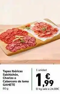 Carrefour Express Tapas ibéricas, salchichón, chorizo o cabecero de lomo gahete 80 g oferta