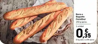 Carrefour Express Barra o baguette carrefour, 250 g aprox oferta