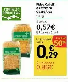 Carrefour Express Fideo cabellín o entrefino carrefour 500 g oferta