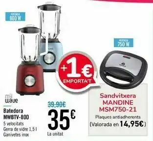 Disney Batidora mwbtv-800 mywave + sandwichera mandine msm750-21 oferta