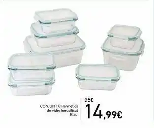 Disney Set 8 herméticos de vidrio borosilicato azul oferta