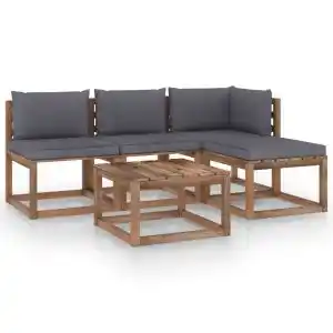 Brico Depôt Vidaxl set de jardín palets 5 pzas con cojines madera pino impregnada oferta
