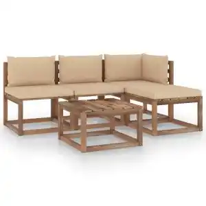 Brico Depôt Vidaxl set de jardín palets 5 pzas con cojines madera pino impregnada oferta