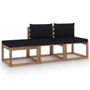 Brico Depôt Vidaxl set de jardín palets 3 pzas con cojines madera pino impregnada oferta