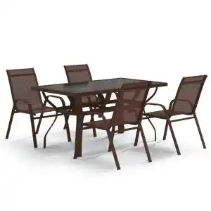 Brico Depôt Vidaxl juego de comedor de jardín 5 piezas marrón y negro oferta