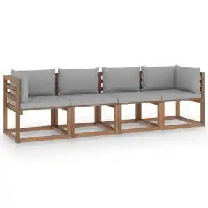 Brico Depôt Vidaxl sofá de palets 4 plazas cojines madera de pino impregnada oferta