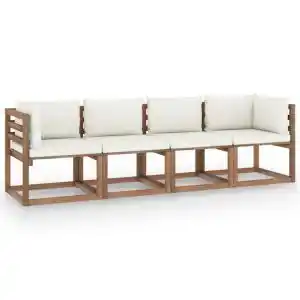 Brico Depôt Vidaxl sofá de palets 4 plazas cojines madera de pino impregnada oferta