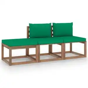 Brico Depôt Vidaxl set de jardín palets 3 pzas con cojines madera pino impregnada oferta