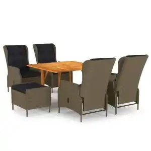 Brico Depôt Vidaxl juego de comedor de jardín 7 piezas marrón oferta