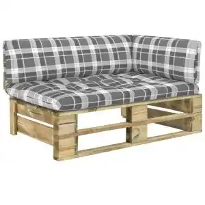 Brico Depôt Vidaxl sofá de jardín esquina de palets madera pino impregnada verde oferta