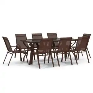 Brico Depôt Vidaxl juego de comedor para jardín 9 piezas marrón y negro oferta
