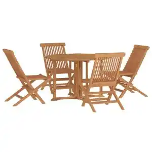 Brico Depôt Vidaxl set de comedor de jardín plegable 5 pzas madera maciza de teca oferta