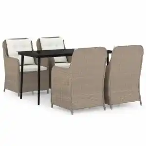 Brico Depôt Vidaxl juego de comedor de jardín de 5 piezas marrón oferta