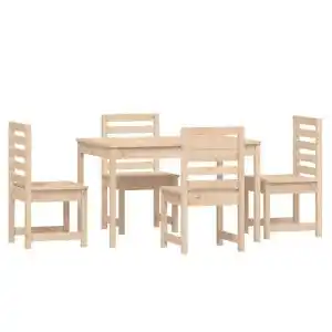 Brico Depôt Vidaxl juego de comedor de jardín 5 piezas madera maciza de pino oferta