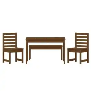 Brico Depôt Vidaxl set de comedor de jardín 4 pzas madera maciza pino marrón miel oferta