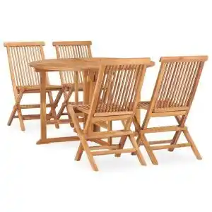 Brico Depôt Vidaxl set de comedor de jardín plegable 5 pzas madera maciza de teca oferta