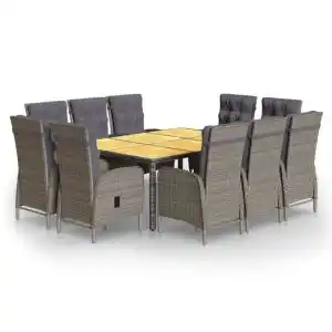 Brico Depôt Vidaxl set de comedor de jardín 11 piezas ratán sintético gris oferta