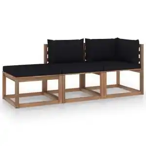 Brico Depôt Vidaxl set de jardín palets 3 pzas con cojines madera pino impregnada oferta