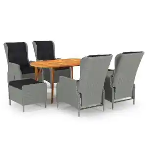 Brico Depôt Vidaxl juego de comedor para jardín de 7 piezas gris claro oferta