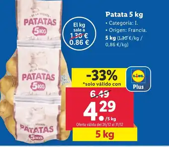 Lidl Patata 5 kg oferta