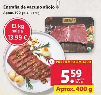 Lidl Entraña de vacuno añojo oferta