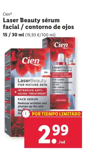 Lidl Cien® Laser Beauty sérum facial / contorno de ojos 15 / 30 ml (19,93 €/100 ml) oferta