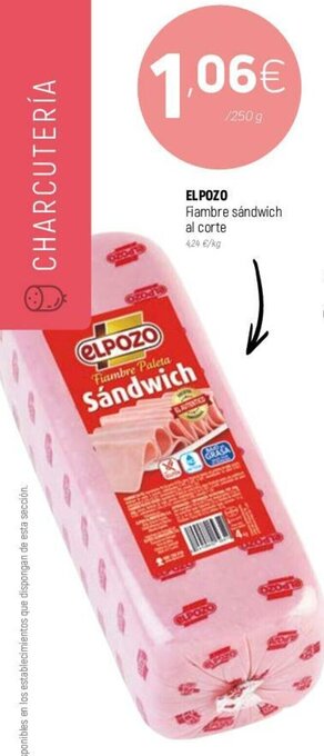 Coviran El Pozo Fiambre sándwich al corte oferta