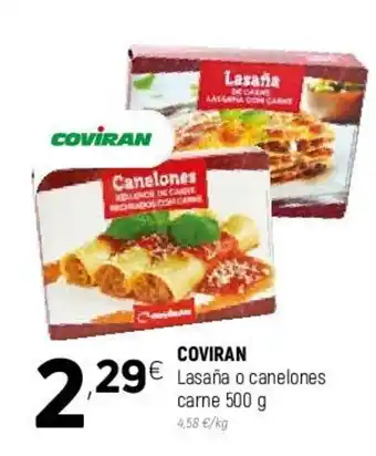 Coviran Coviran Lasaña o canelones de carne 500g oferta