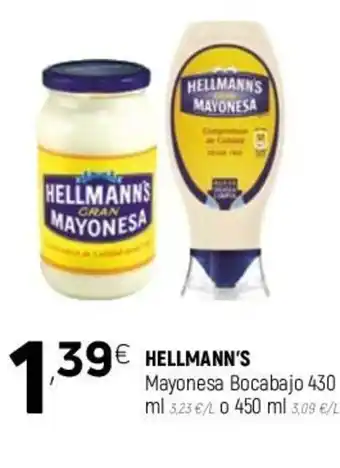 Coviran Hellman's Mayonesa Bocabajo 430ml oferta