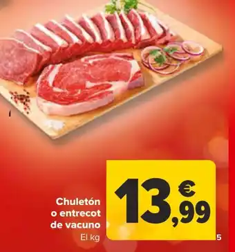 Carrefour Chuletón o entrecot de vacuno oferta