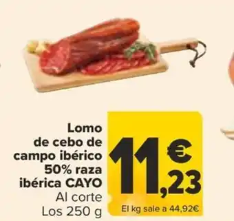 Carrefour Lomo de cebo de campo ibérico 50% raza ibérica CAYO oferta