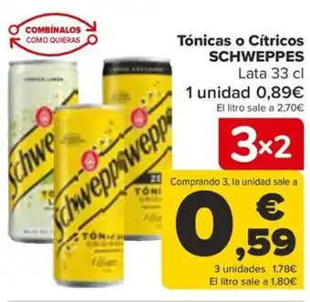 Carrefour Tónicas o Cítricos SCHWEPPES oferta